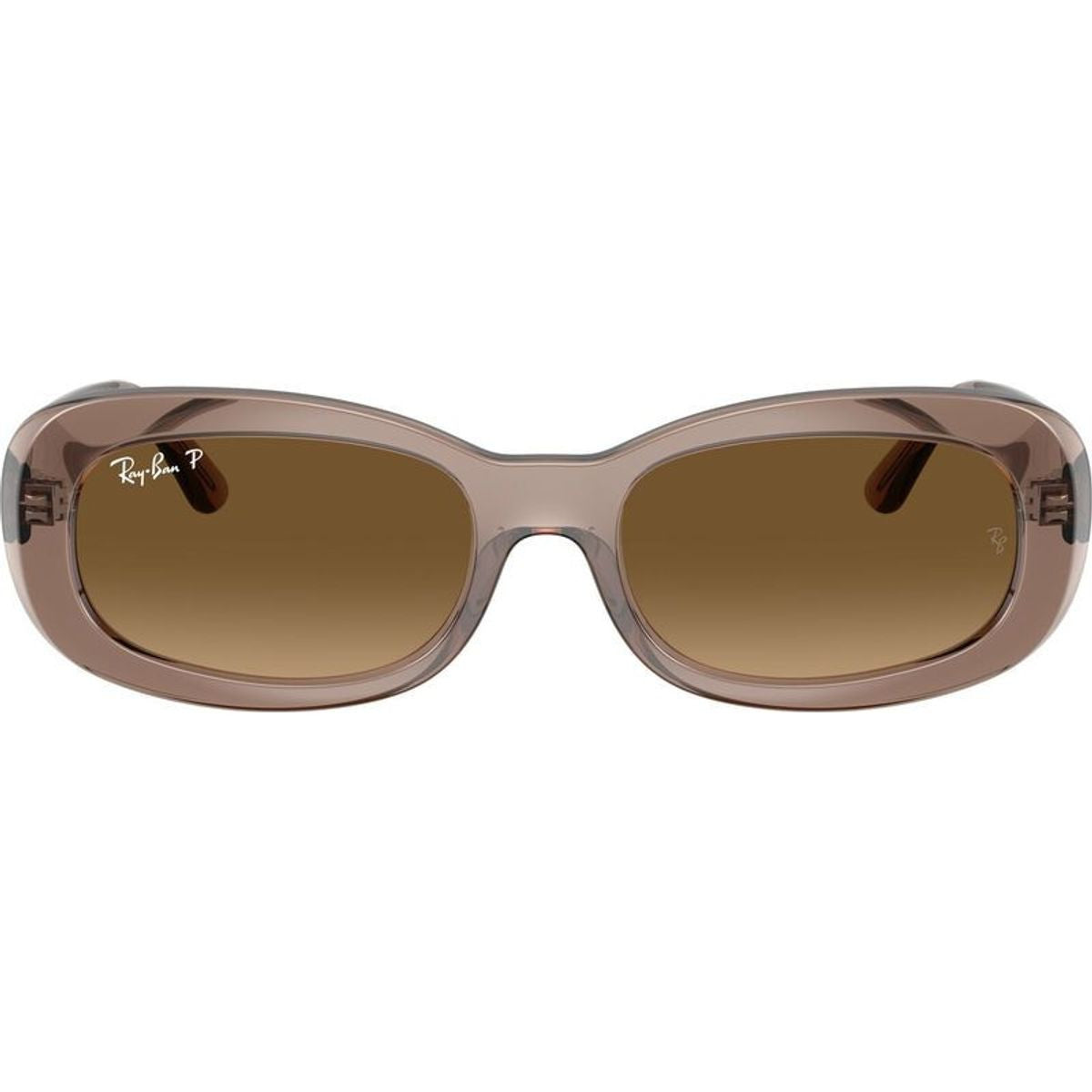 RB2221, Transparent Beige/Brown Gradient Polarised Glass Lenses 53 Eye Size