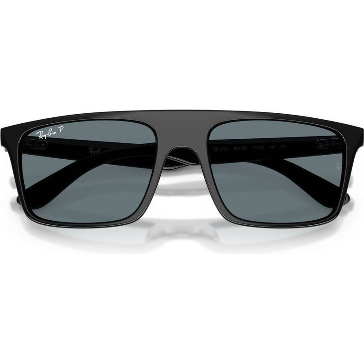 RB2222, Black/Dark Blue Polarised Glass Lenses 55 Eye Size