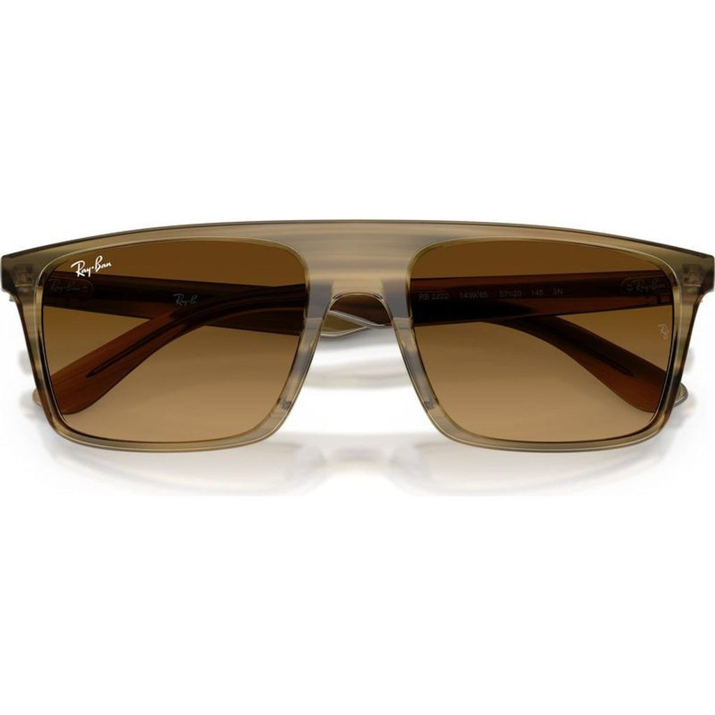 RB2222, Striped Green/Brown Gradient Glass Lenses 57 Eye Size