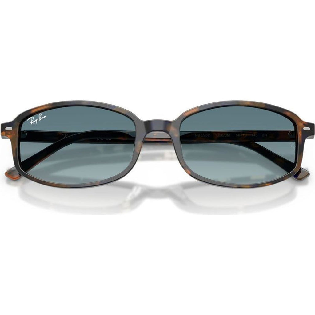 RB2232, Yellow and Blue Havana/Blue Grey Gradient Glass Lenses 54 Eye Size