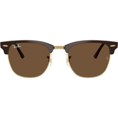 Clubmaster Classic RB3016F, Brown on Gold/Dark Brown Glass Lenses