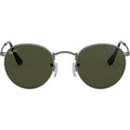 Round Metal RB3447, Matte Gunmetal/Green Glass Lenses 50 Eye Size