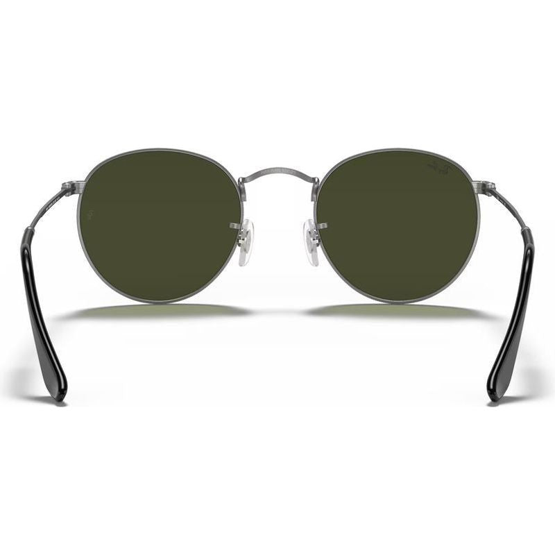 Round Metal RB3447, Matte Gunmetal/Green Glass Lenses 50 Eye Size