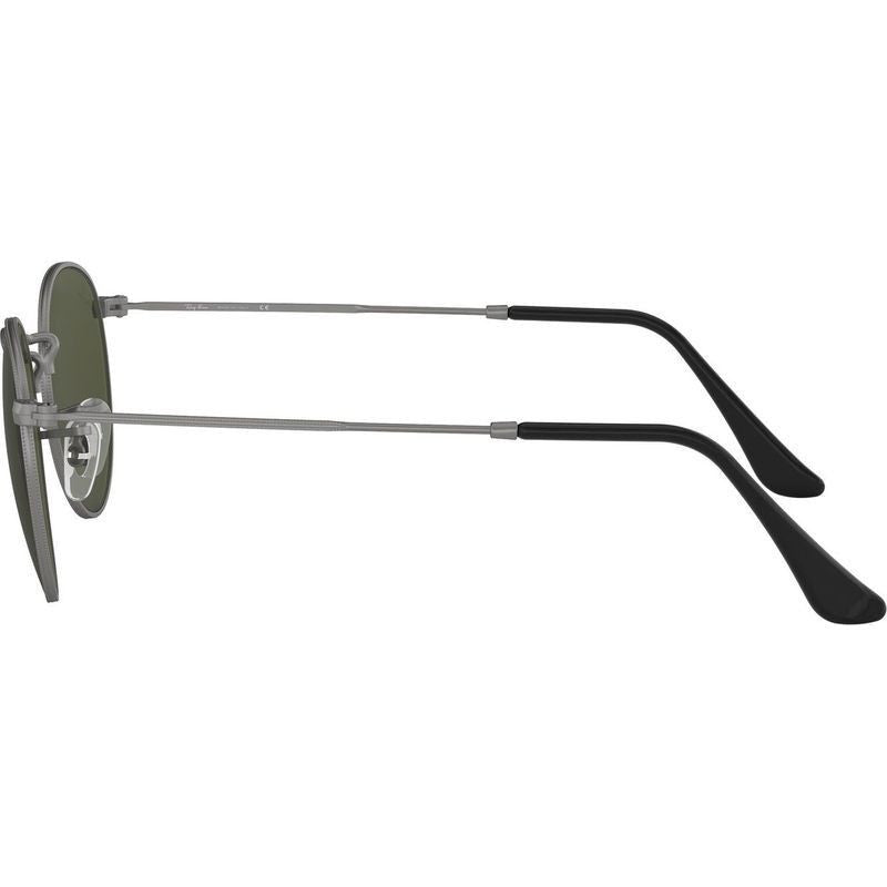 Round Metal RB3447, Matte Gunmetal/Green Glass Lenses 50 Eye Size