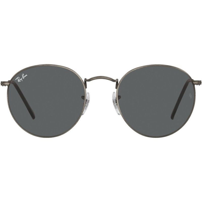 Round Metal RB3447, Antique Gunmetal/Dark Grey Glass Lenses 50 Eye Size