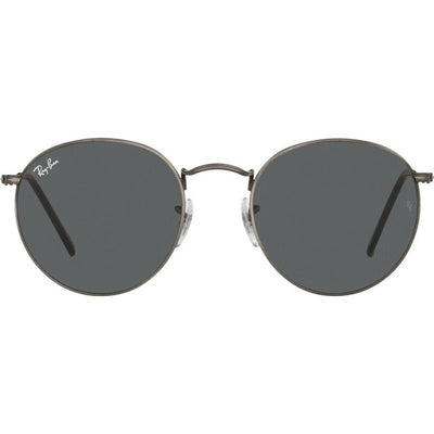 Round Metal RB3447, Antique Gunmetal/Dark Grey Glass Lenses 50 Eye Size