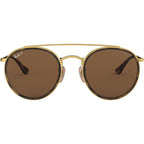 Round Double Bridge RB3647N, Gold/Brown Polarised Glass Lenses