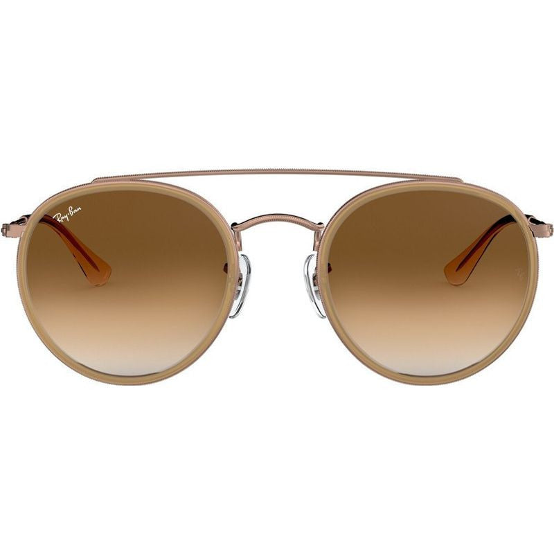 Round Double Bridge RB3647N, Copper/Light Brown Gradient Glass Lenses