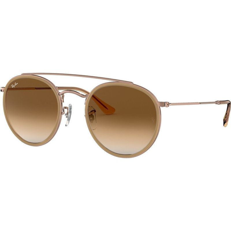 Round Double Bridge RB3647N, Copper/Light Brown Gradient Glass Lenses