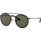 Round Double Bridge RB3647N, Black/Green Polarised Glass Lenses