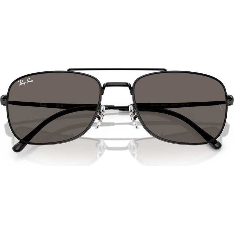 RB3755, Black/Dark Grey Glass Lenses 59 Eye Size