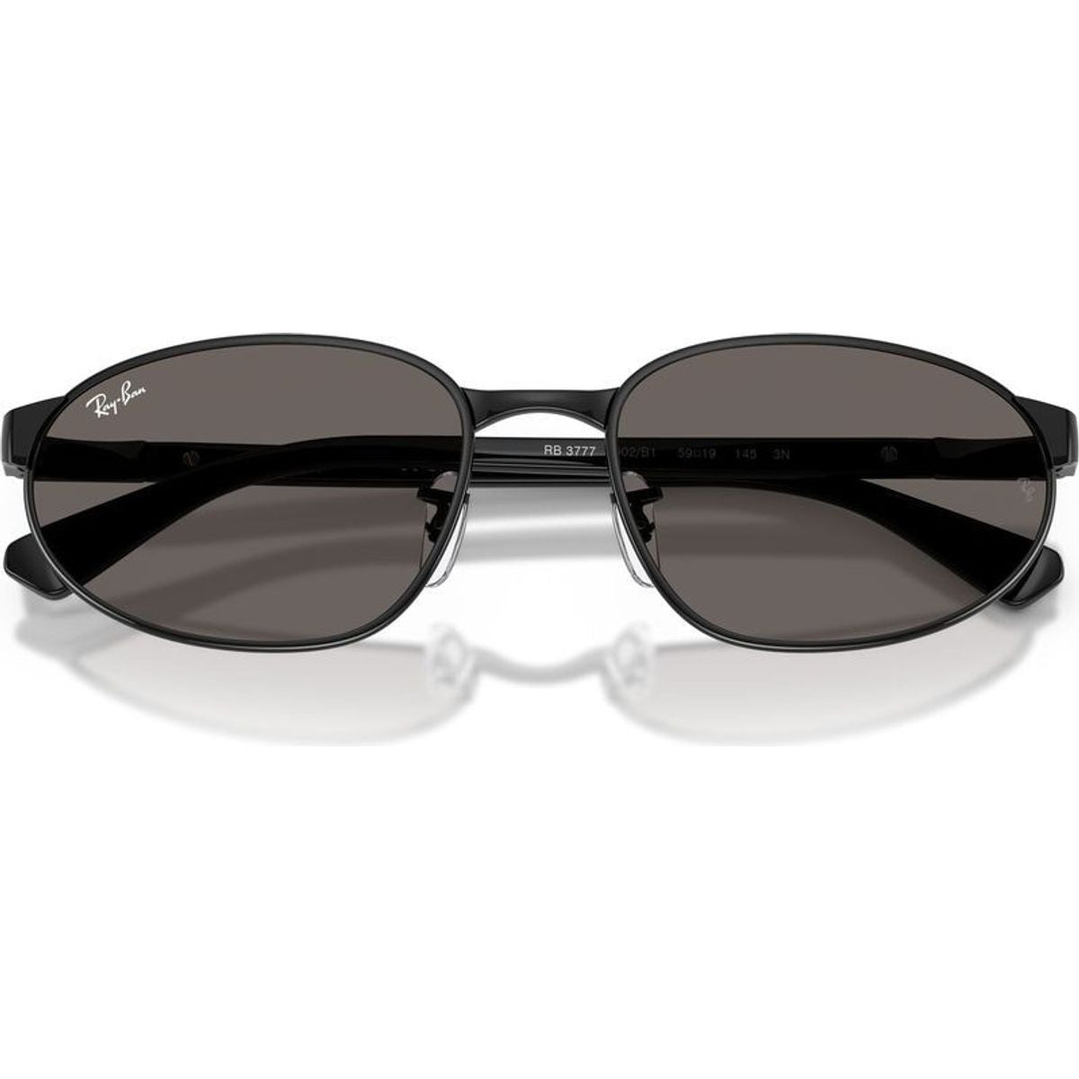 RB3777, Black/Dark Grey Glass Lenses 59 Eye Size