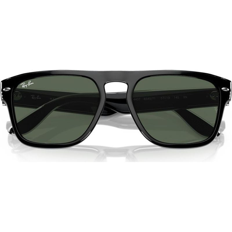 RB4407, Black Transparent/Dark Green Lenses