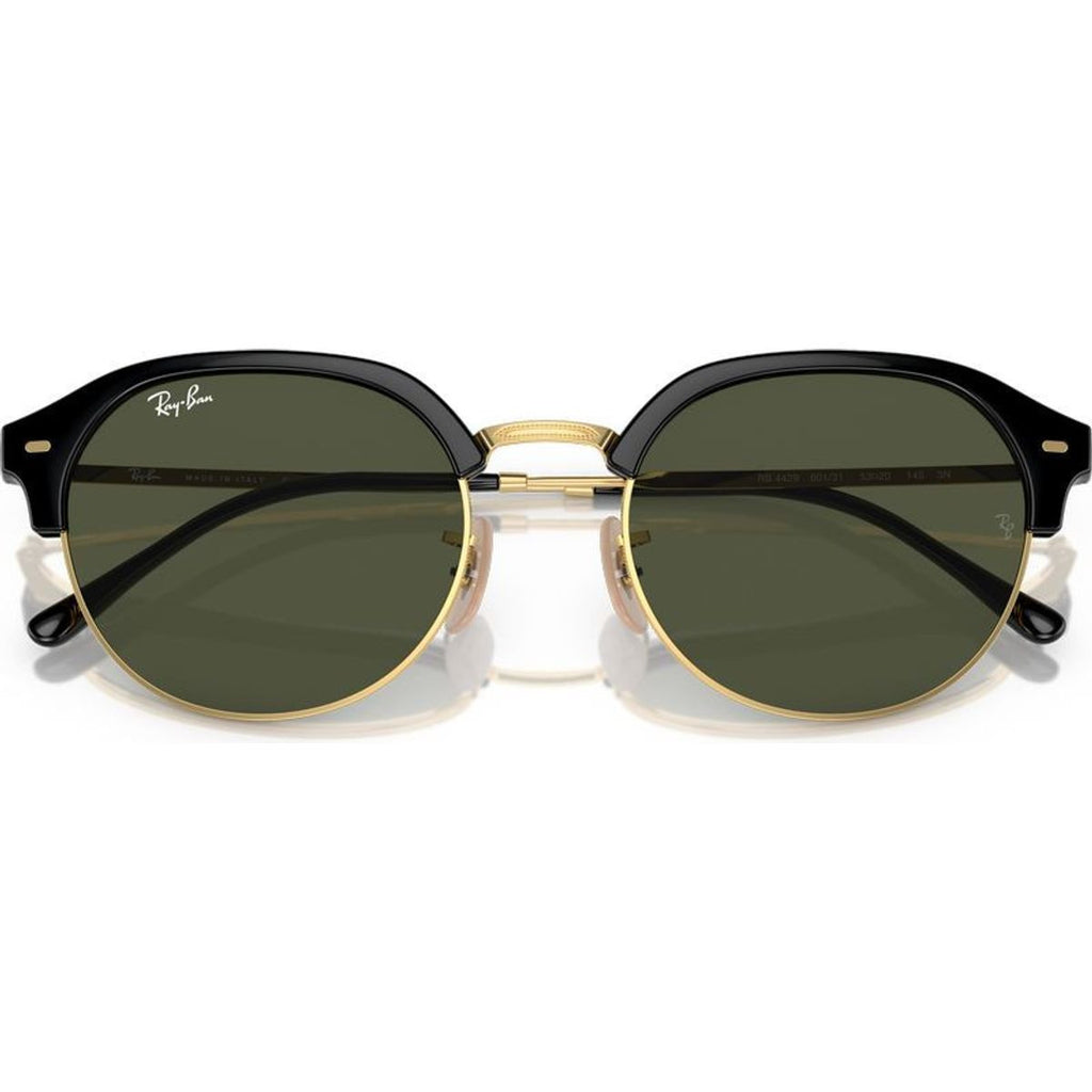 RB4429, Black on Arista/Green Glass Lenses 55 Eye Size
