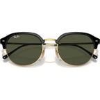 RB4429, Black on Arista/Green Glass Lenses 55 Eye Size