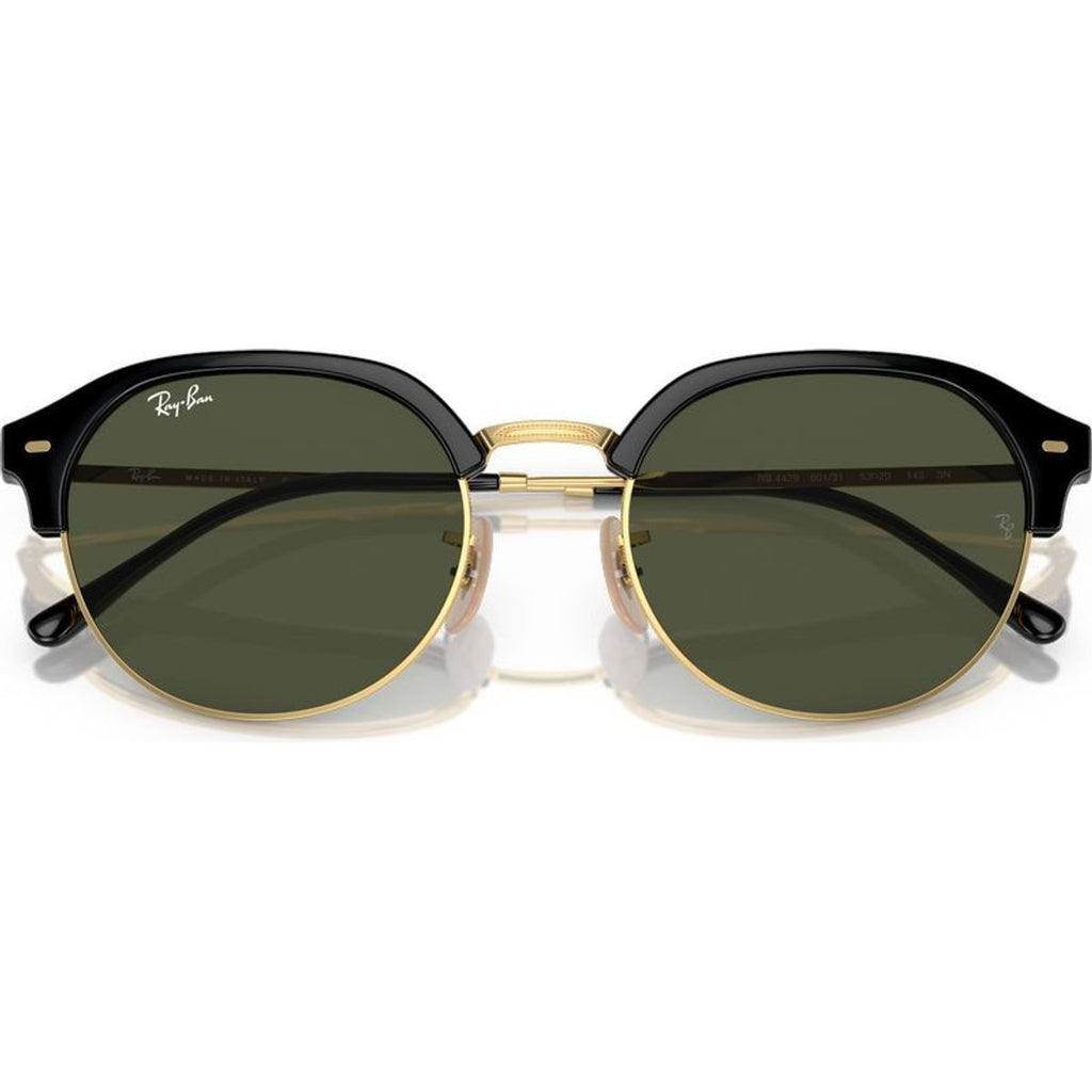 RB4429, Black on Arista/Green Glass Lenses 53 Eye Size