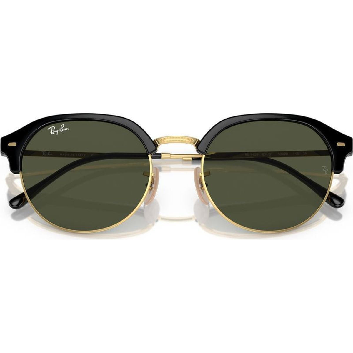 RB4429, Black on Arista/Green Glass Lenses 53 Eye Size