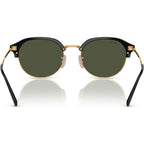 RB4429, Black on Arista/Green Glass Lenses 53 Eye Size