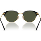 RB4429, Black on Arista/Green Glass Lenses 55 Eye Size