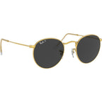 Round Metal RB3447, Gold/Black Polarised Glass Lenses 50 Eye Size