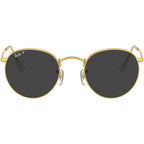 Round Metal RB3447, Gold/Black Polarised Glass Lenses 53 Eye Size