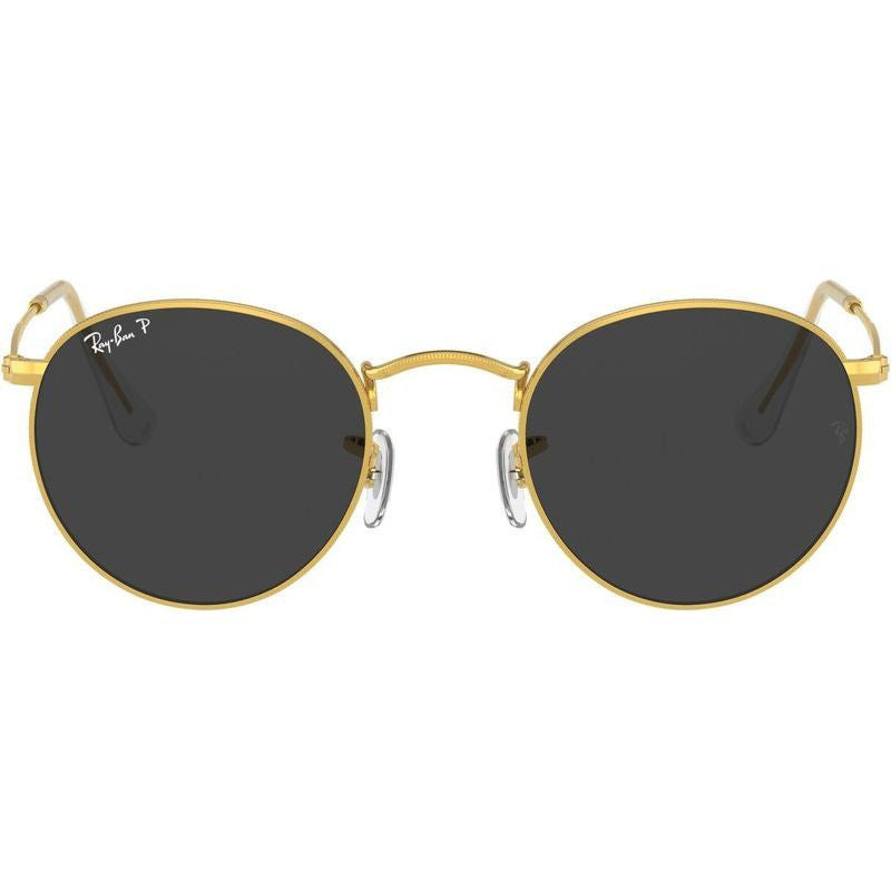 Round Metal RB3447, Gold/Black Polarised Glass Lenses 53 Eye Size