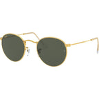 Round Metal RB3447, Legend Gold/Green Glass Lenses 50 Eye Size