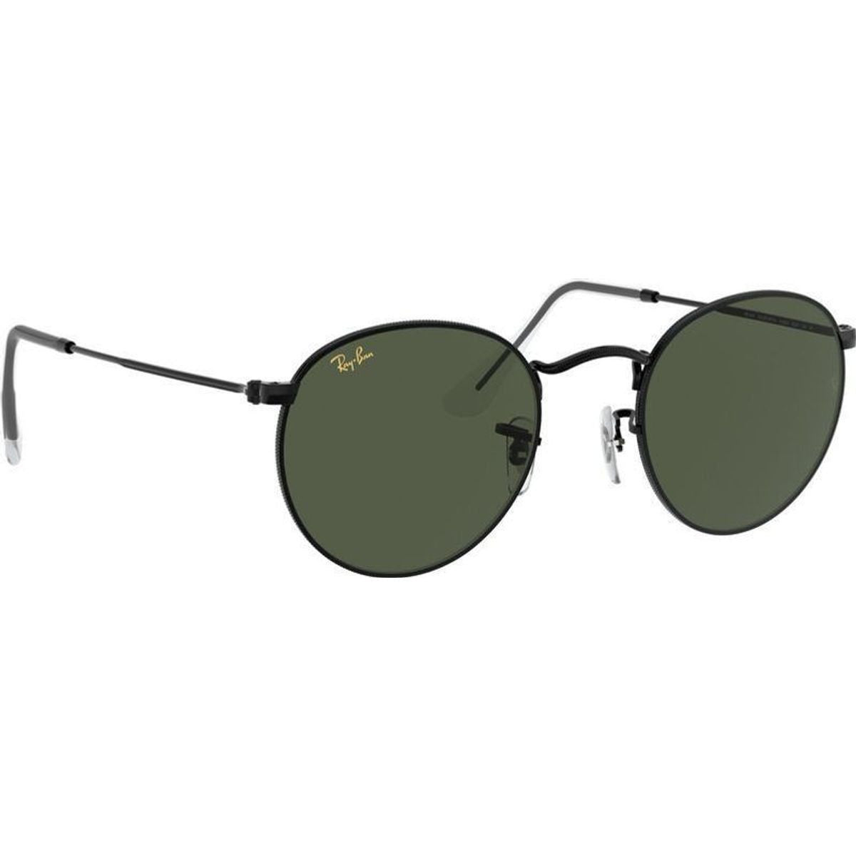 Round Metal RB3447, Black/Green Glass Lenses 53 Eye Size