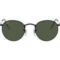 Round Metal RB3447, Black/Green Glass Lenses 53 Eye Size