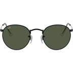 Round Metal RB3447, Black/Green Glass Lenses 53 Eye Size