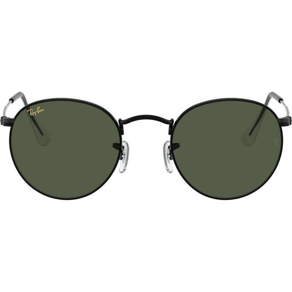 Round Metal RB3447, Black/Green Glass Lenses 53 Eye Size