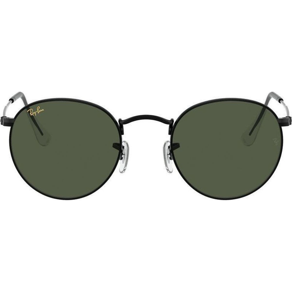 Round Metal RB3447, Black/Green Glass Lenses 50 Eye Size