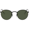 Round Metal RB3447, Black/Green Glass Lenses 50 Eye Size