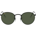 Round Metal RB3447, Black/Green Glass Lenses 50 Eye Size