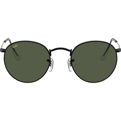 Round Metal RB3447, Black/Green Glass Lenses 50 Eye Size