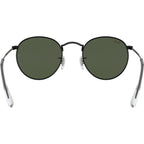 Round Metal RB3447, Black/Green Glass Lenses 50 Eye Size