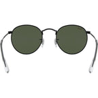 Round Metal RB3447, Black/Green Glass Lenses 53 Eye Size