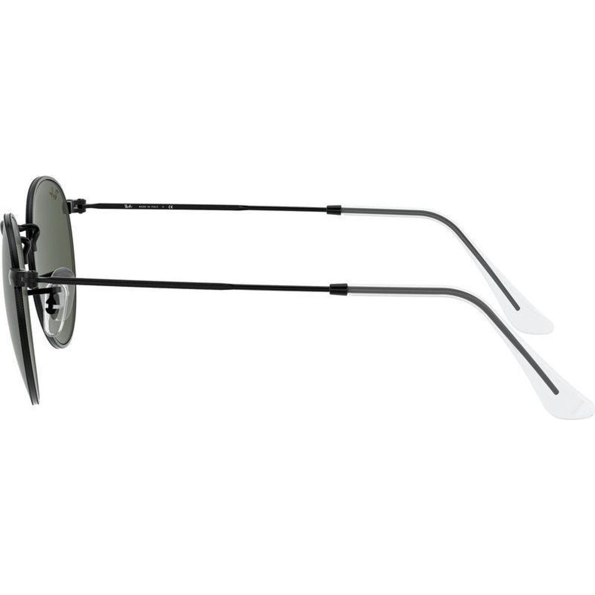 Round Metal RB3447, Black/Green Glass Lenses 53 Eye Size