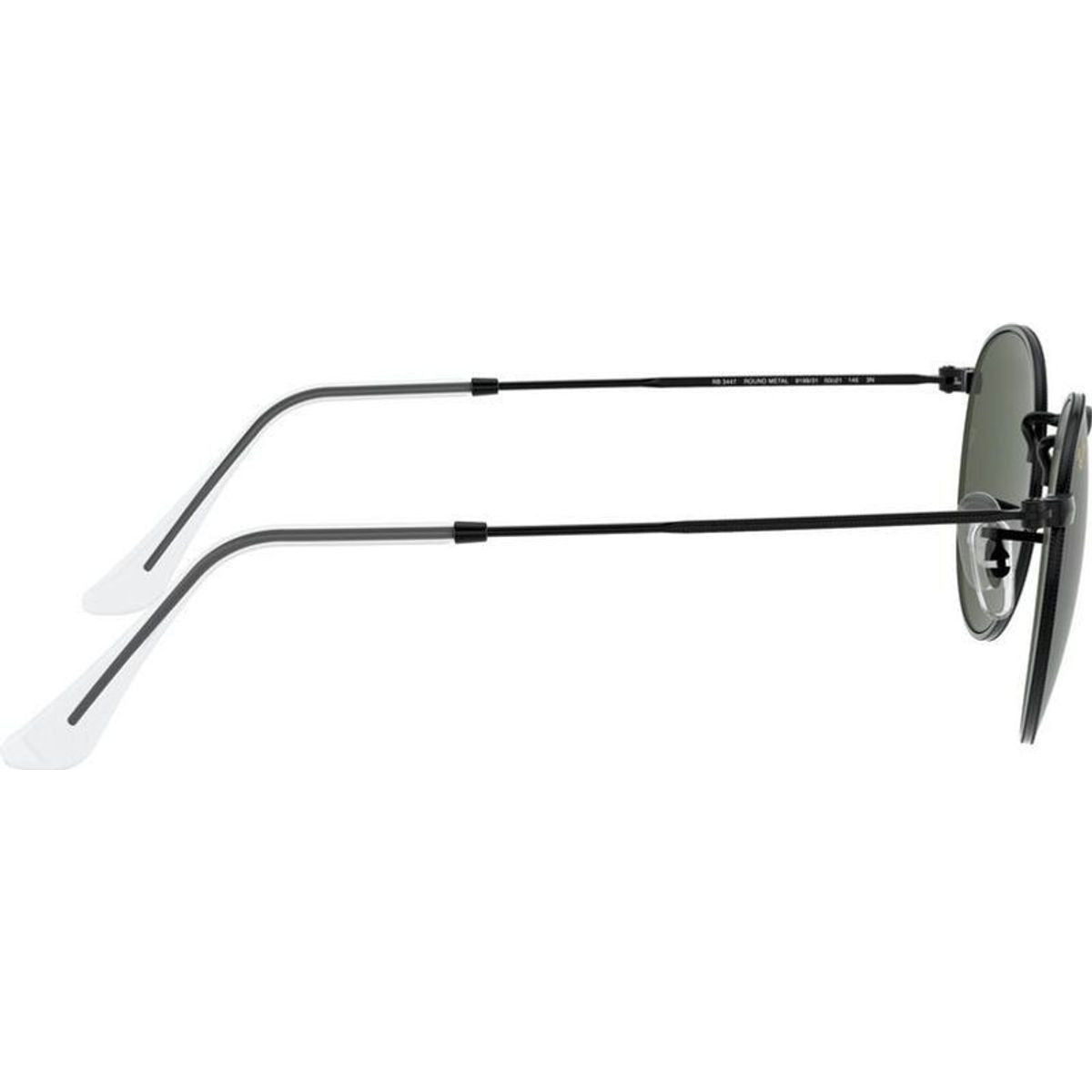 Round Metal RB3447, Black/Green Glass Lenses 53 Eye Size