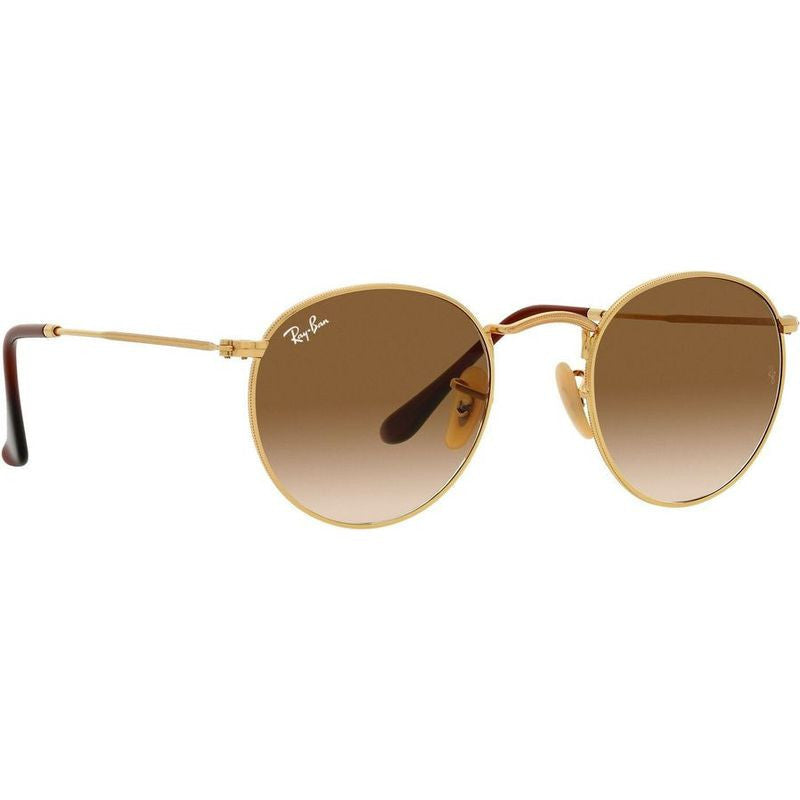 Round Metal RB3447, Gold/Brown Gradient Glass Lenses 50 Eye Size