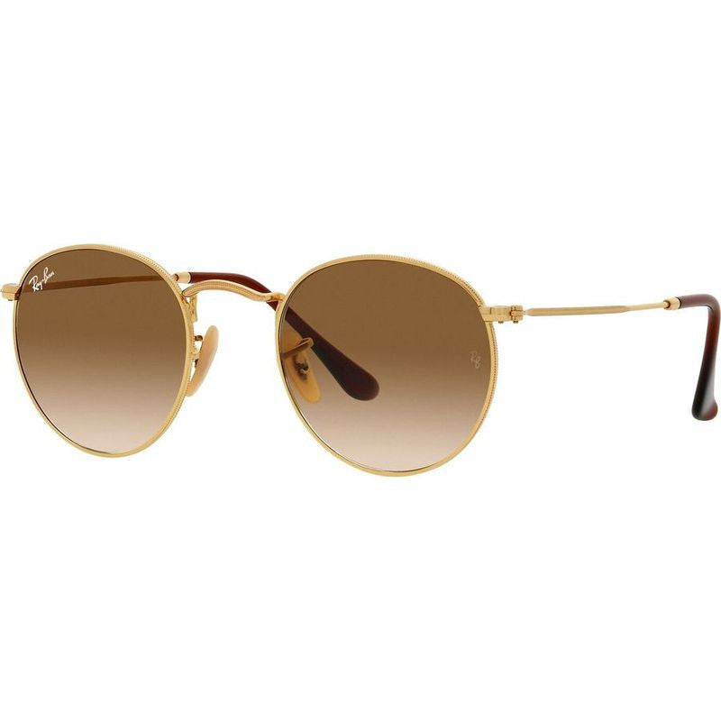Round Metal RB3447, Gold/Brown Gradient Glass Lenses 50 Eye Size
