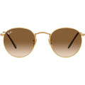 Round Metal RB3447, Gold/Brown Gradient Glass Lenses 50 Eye Size