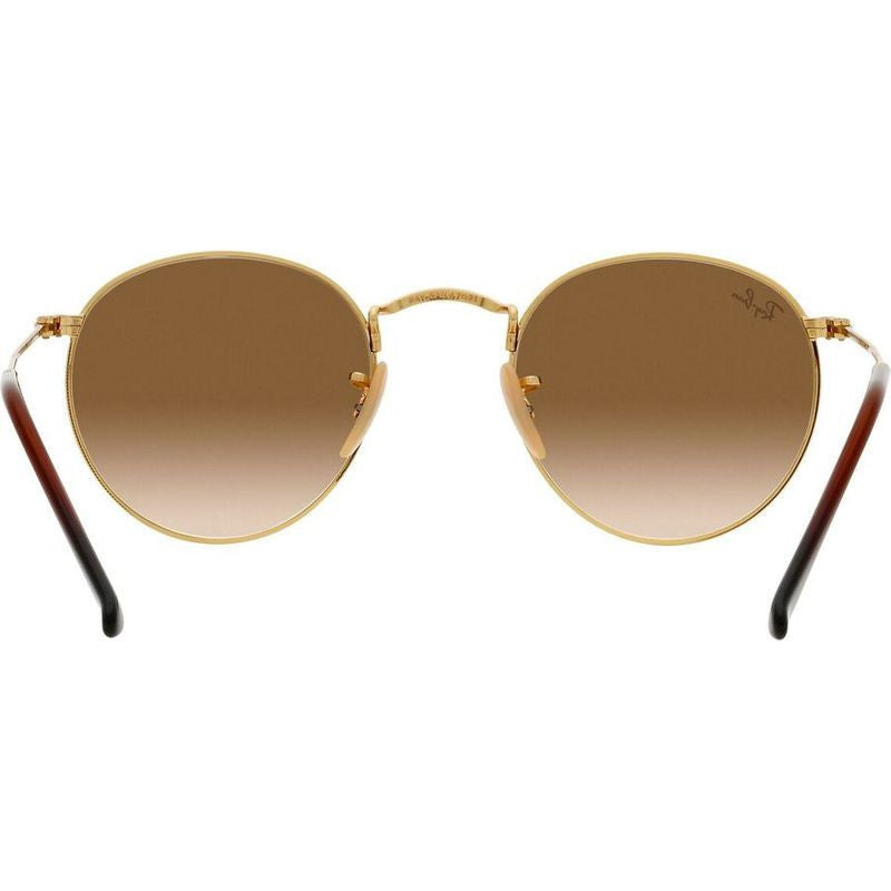 Round Metal RB3447, Gold/Brown Gradient Glass Lenses 50 Eye Size