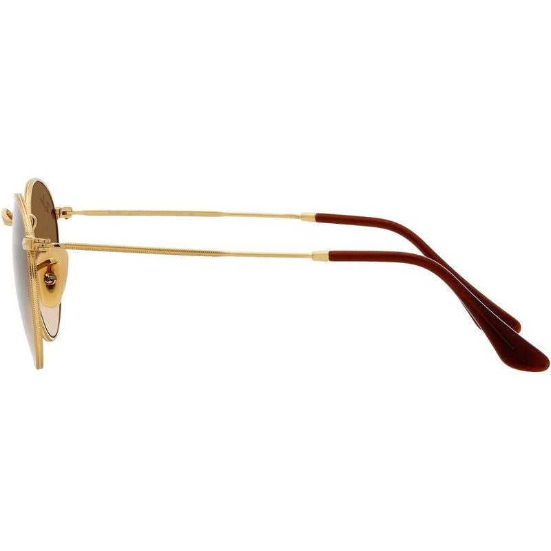 Round Metal RB3447, Gold/Brown Gradient Glass Lenses 50 Eye Size