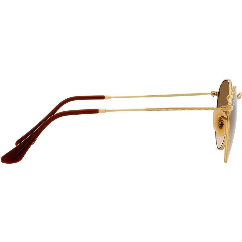 Round Metal RB3447, Gold/Brown Gradient Glass Lenses 50 Eye Size