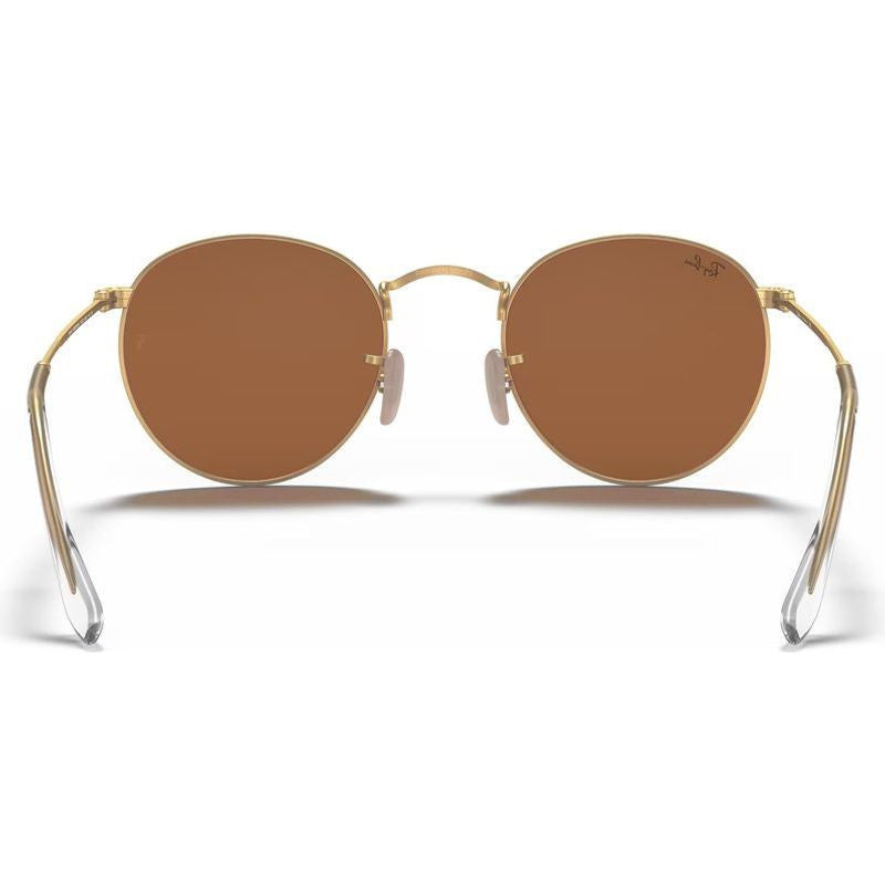 Round Metal RB3447, Gold/Brown Pink Mirror Glass Lenses 50 Eye Size