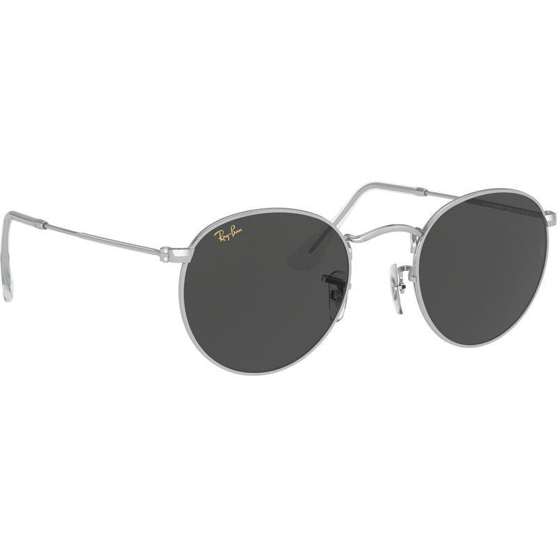 Round Metal RB3447, Silver/Dark Grey Glass Lenses 50 Eye Size