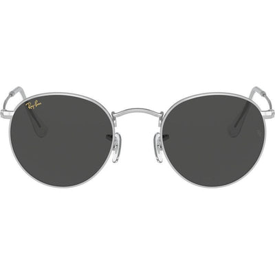 Round Metal RB3447, Silver/Dark Grey Glass Lenses 50 Eye Size
