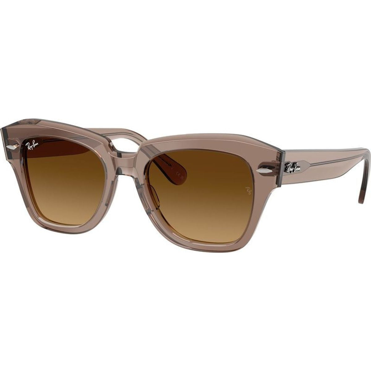 State Street RB2186, Transparent Light Brown/Brown Gradient Glass Lenses 49 Eye Size