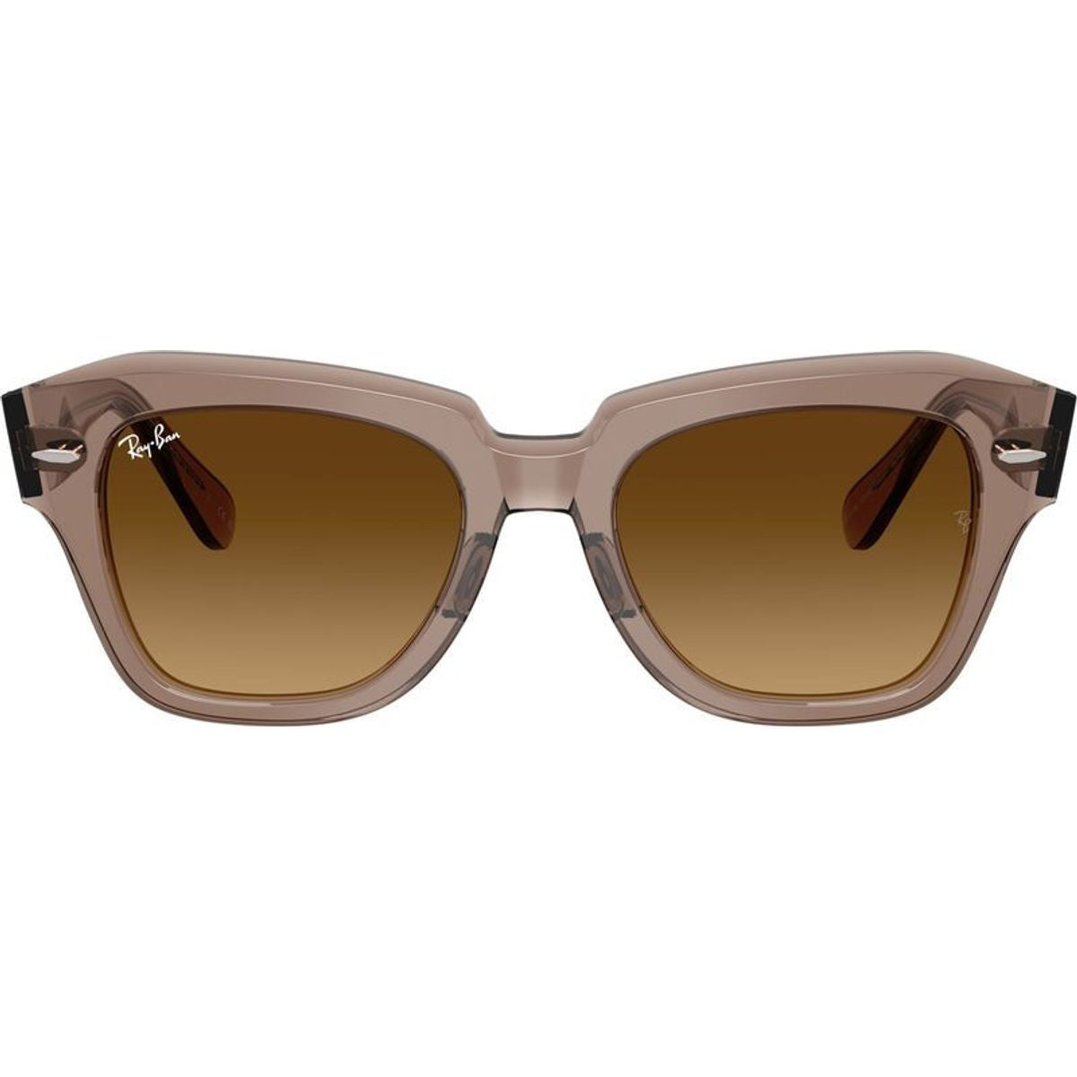 State Street RB2186, Transparent Light Brown/Brown Gradient Glass Lenses 49 Eye Size